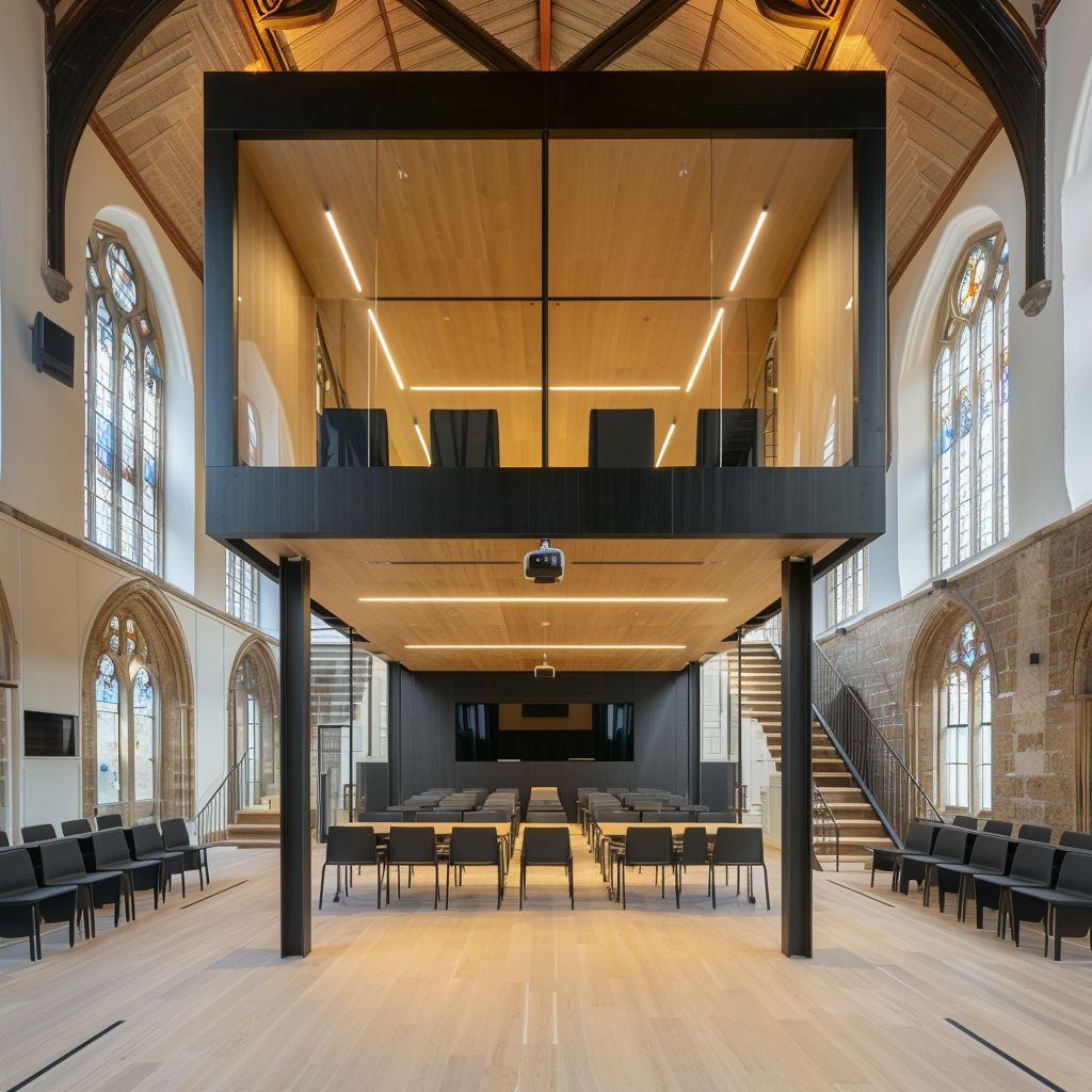 concept for new meeting room in listed church