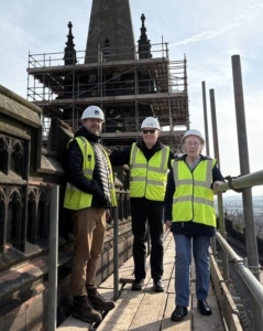 Scaffold tour at St. Bartholemew's Church, wednesbury. Historic building repair project